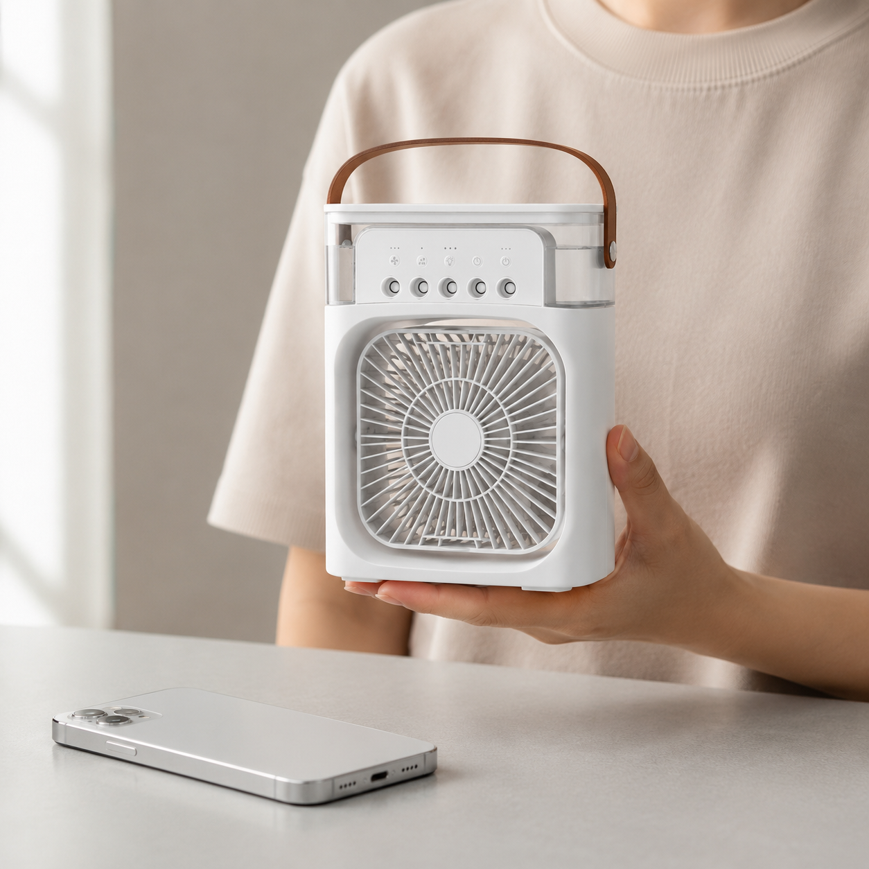 Klimzo Mini rafraîchisseur d'air 3 en 1 | Ventilateur & brumisateur