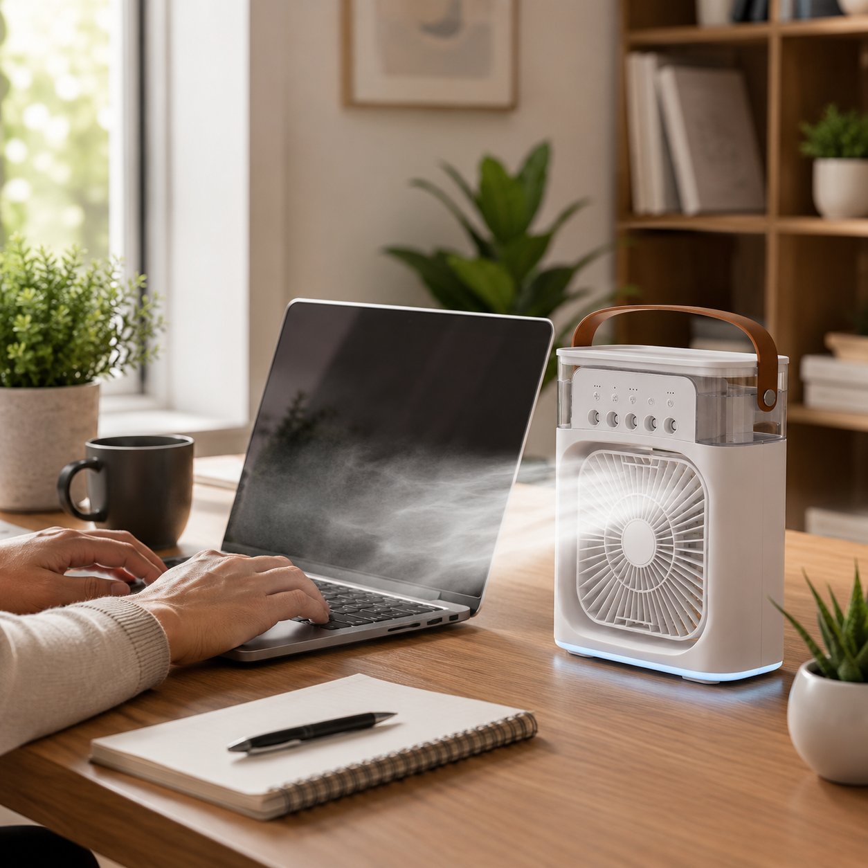 Klimzo  Mini rafraîchisseur d'air 3 en 1 | Ventilateur & brumisateur