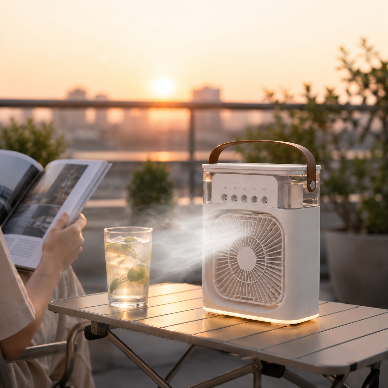 Klimzo  Mini rafraîchisseur d'air 3 en 1 | Ventilateur & brumisateur